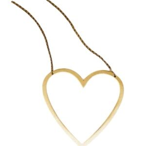 Gold Heart Pendant Necklace Minimalist Design